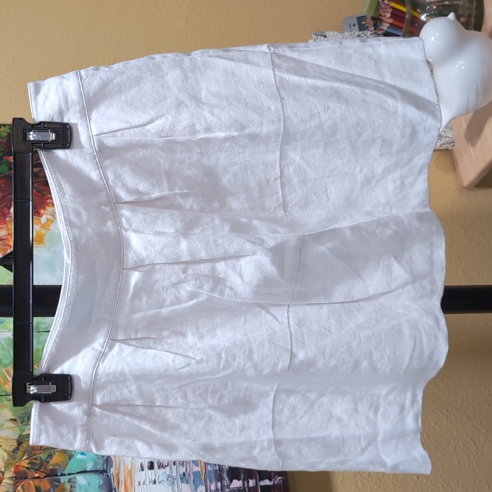 ISLAND COMPANY WHITE LINEN SKIRT 10